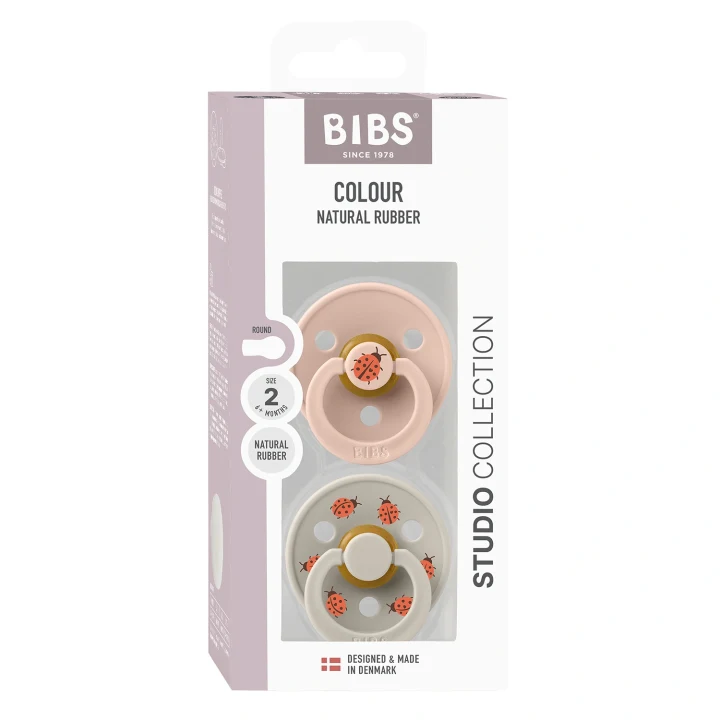 BIBS Napp Studio Colour Ladybug Latex Blush Mix 2-pack Size 2 Bibs