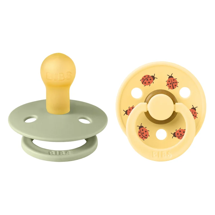BIBS Napp Studio Colour Ladybug Latex Sage Mix 2-pack Size 1 Bibs