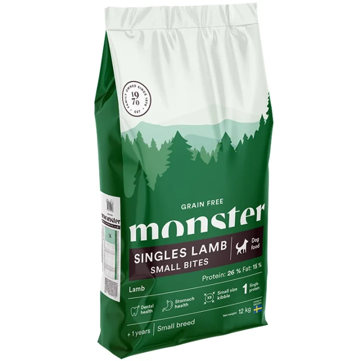 Monster Dog Grain Free Singles Lamb Small Bites 12 kg Monster