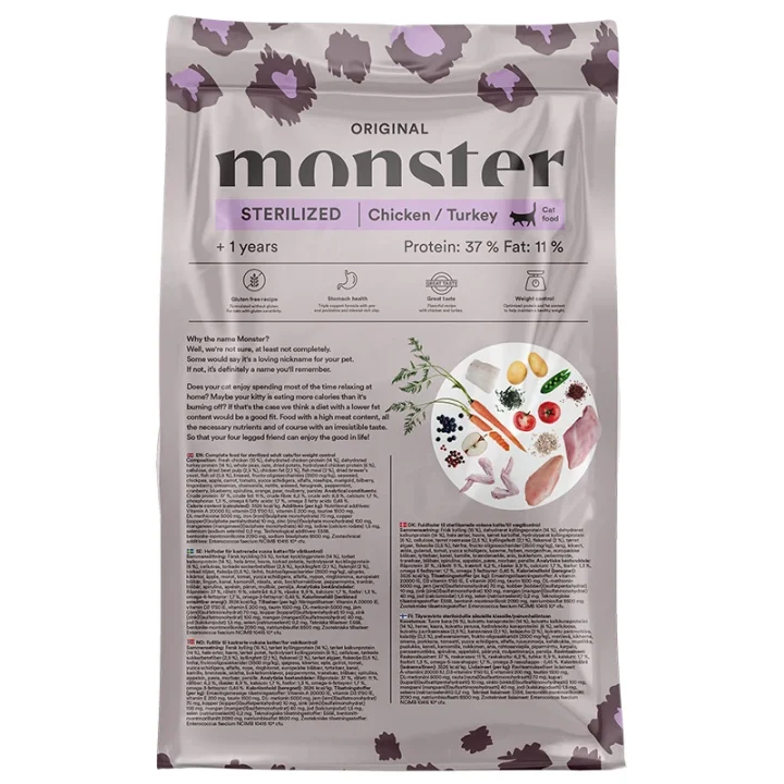 Monster Cat Original Sterilized Chicken/Turkey 2 kg Monster