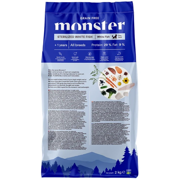 Monster Dog Grain Free Sterilized White Fish 2 kg Monster
