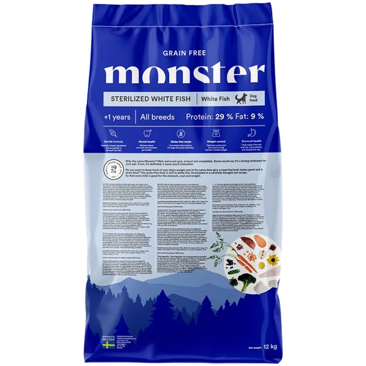 Monster Dog Grain Free Sterilized White Fish 12 kg Monster