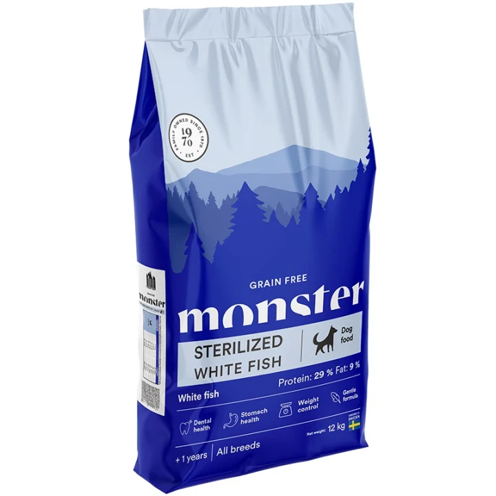 Monster Dog Grain Free Sterilized White Fish 12 kg Monster