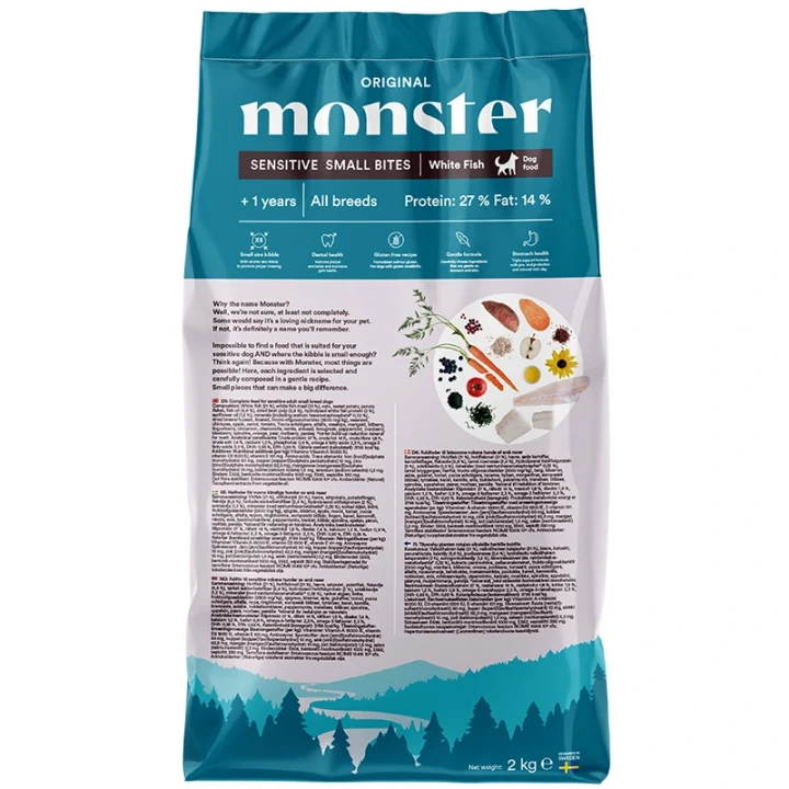 Monster Dog Original Sensitive White Fish Small Bites 2 kg Monster