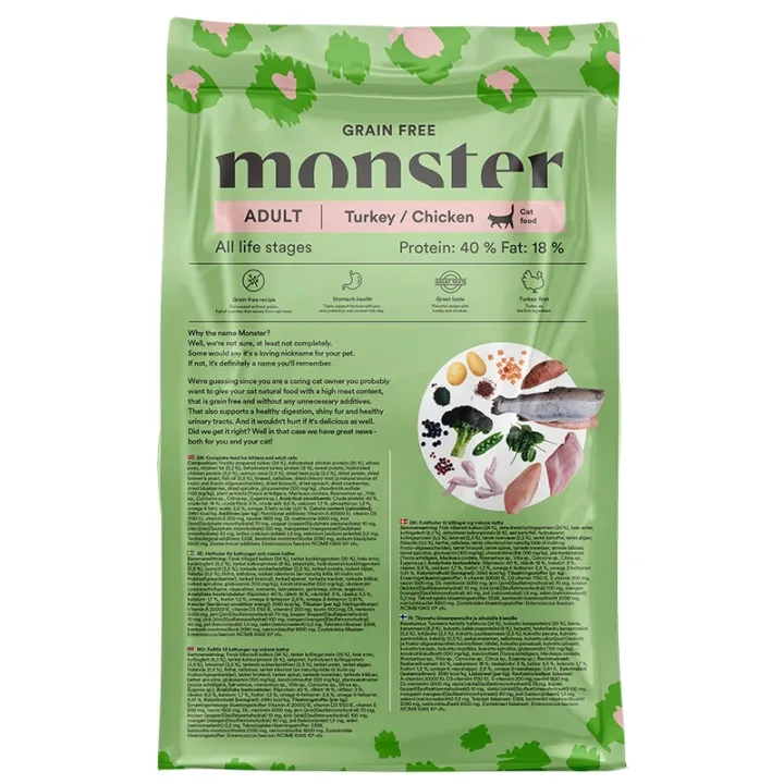 Monster Cat Grain Free Adult Turkey/Chicken  2 kg Monster