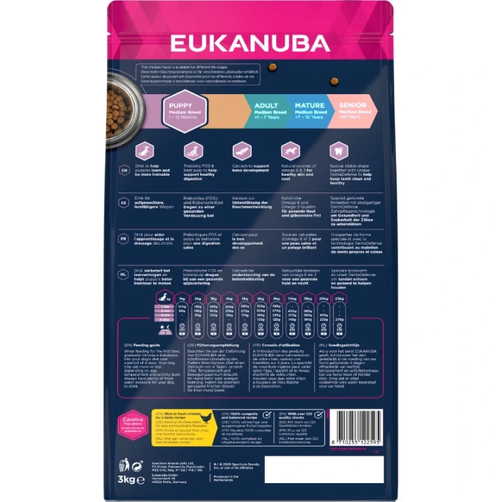 Eukanuba Dog Puppy Medium Fresh Chicken 3 kg eukanuba