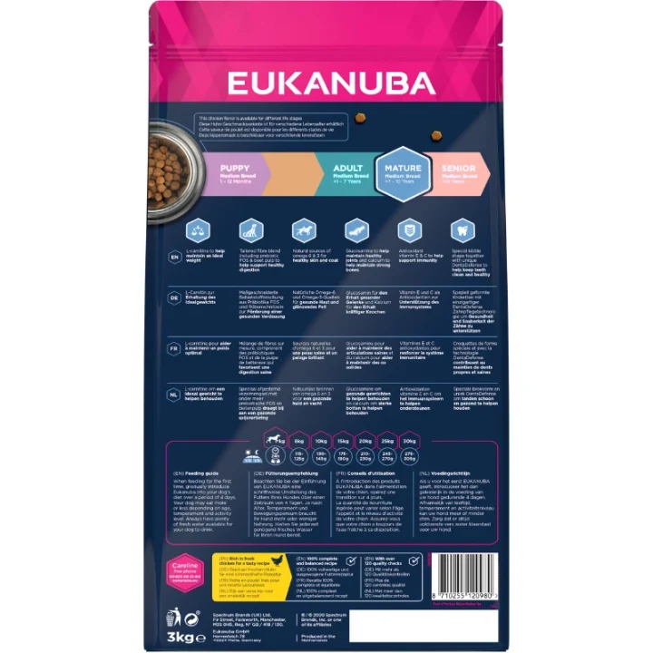 Eukanuba Dog Mature Medium Fresh Chicken 3 kg eukanuba