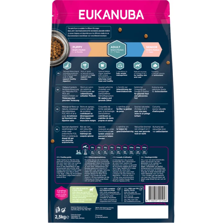 Eukanuba Dog Adult Small/Medium Lamb & Rice 2,5 kg eukanuba