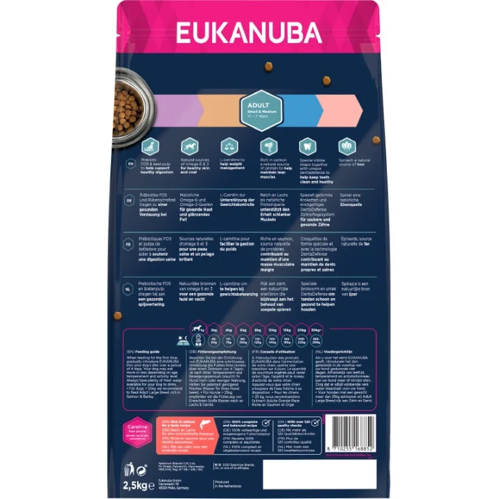 Eukanuba Dog Adult Small/Medium Salmon & Barley 2,5 kg eukanuba