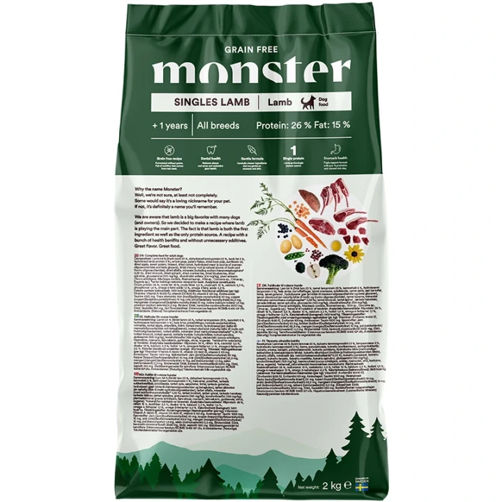 Monster Dog Grain Free Singles Lamb 2 kg Monster