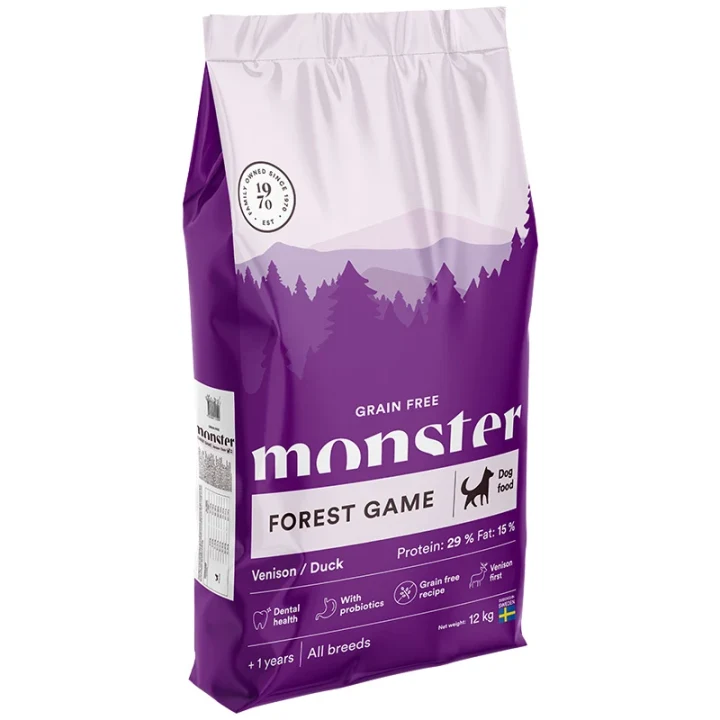 Monster Dog Grain Free Forest Game Venison/Duck 12 kg Monster