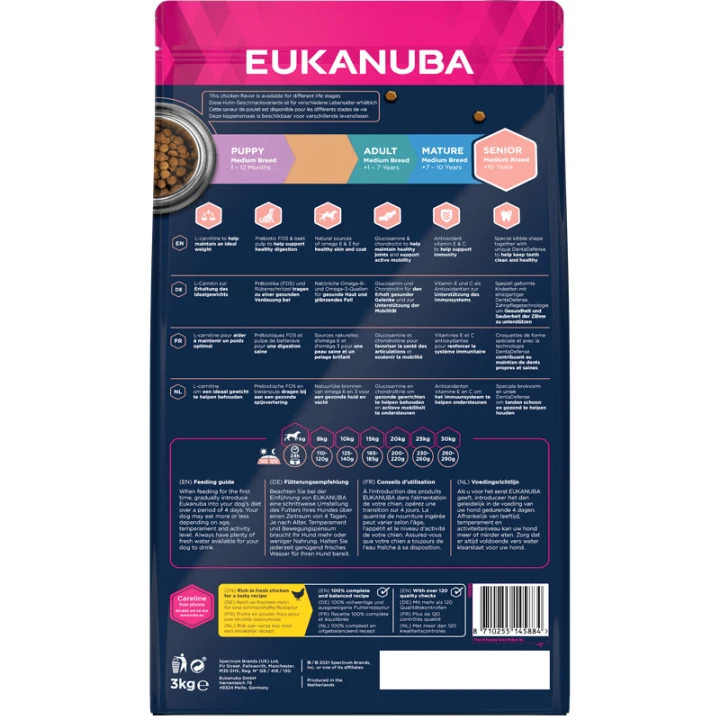 Eukanuba Dog Senior Medium Fresh Chicken 3 kg eukanuba