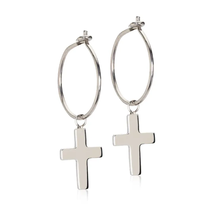 Blomdahl NT Ear Ring 14 mm Pendant Cross 11 mm Blomdahl