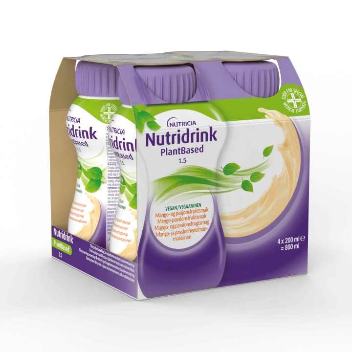 Nutridrink Plantbased Mango-Passionsfrukt 4x200 ml Nutridrink