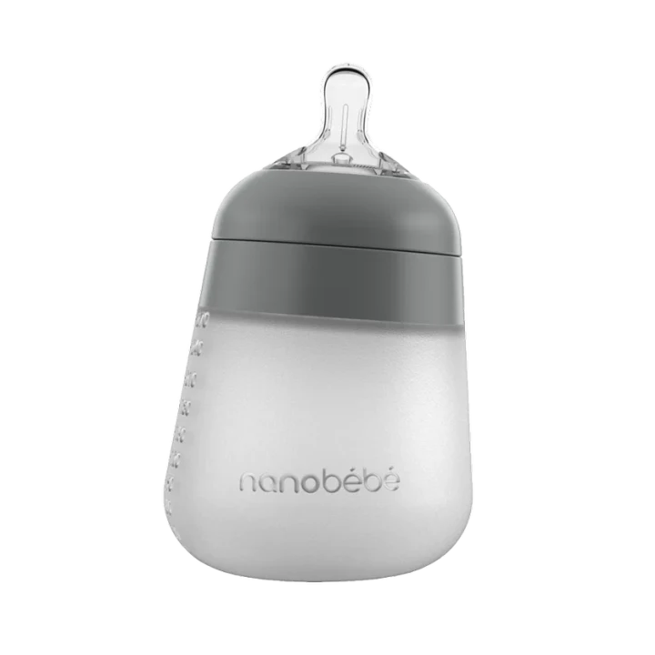 Nanobébé Flexy silikonflaska Anti-kolik 270 ml  Grå Nanobébé