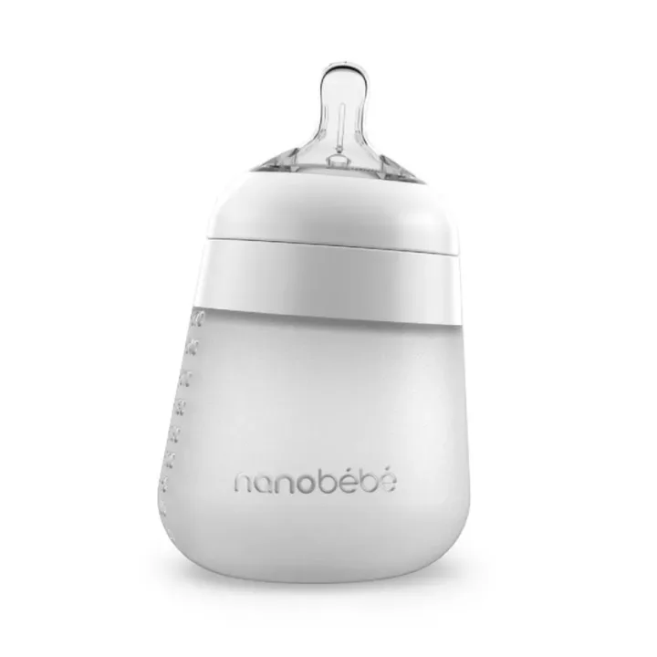 Nanobébé Flexy silikonflaska Anti-kolik 270 ml  Vit Nanobébé