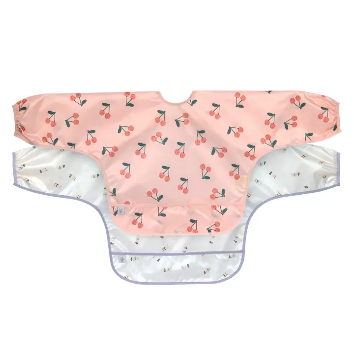 LÄSSIG Long Sleeve Bib Happy Fruits 2 st Cherry LÄSSIG