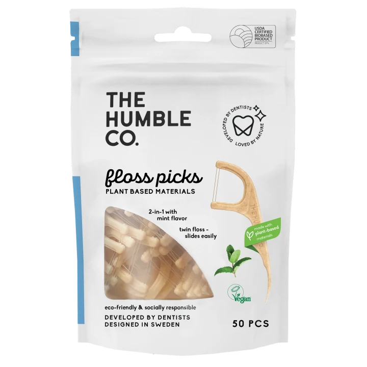 Humble Dental Floss Picks Mint 50-pack Humble