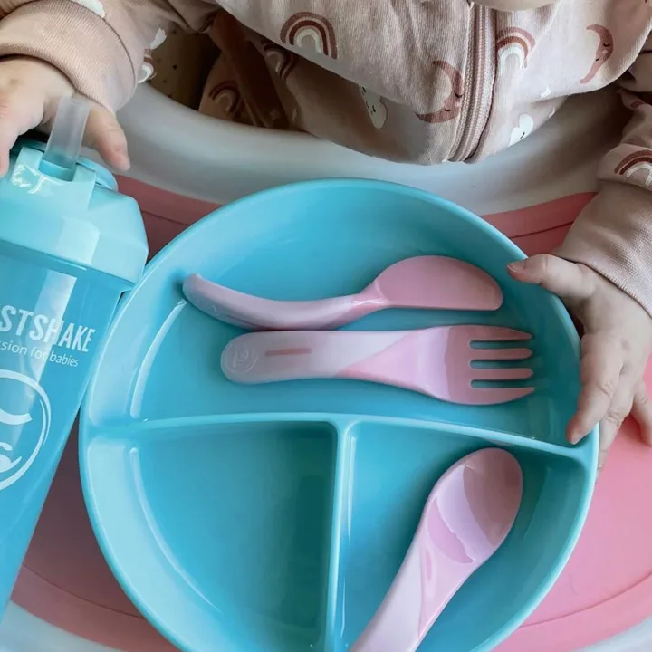 Twistshake Äta-Själv Set Plast 6 mån+ Pastellrosa Twistshake
