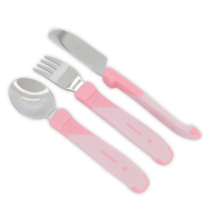 Twistshake Äta-Själv Set Rostfritt stål 12 mån+ Pastellrosa Twistshake
