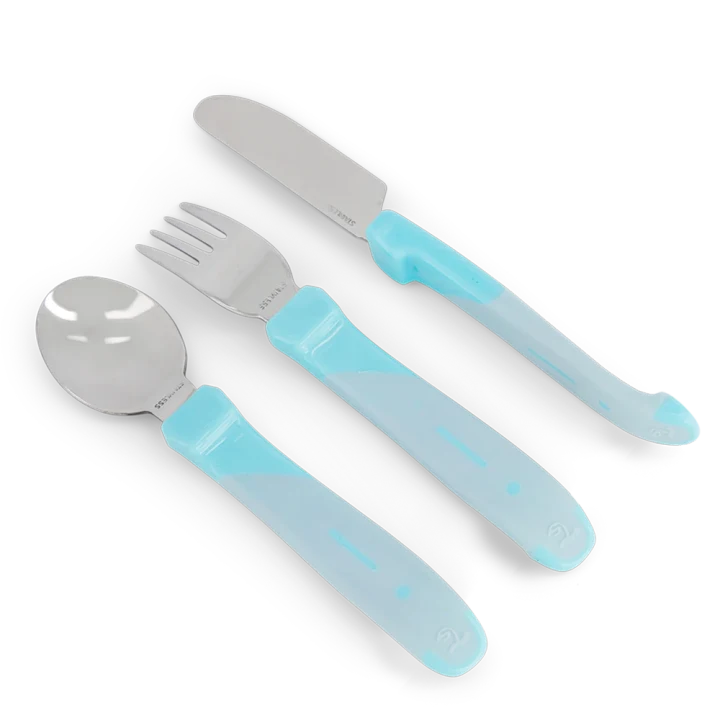 Twistshake Äta-Själv Set Rostfritt stål 12 mån+ Pastellblå Twistshake