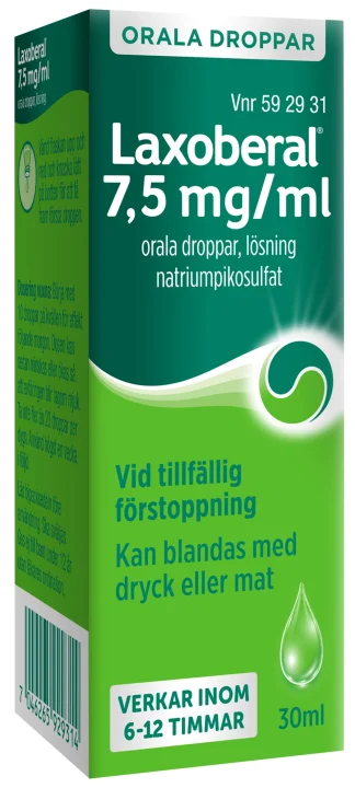 Laxoberal orala droppar 7,5 mg/ml 30 ml Laxoberal