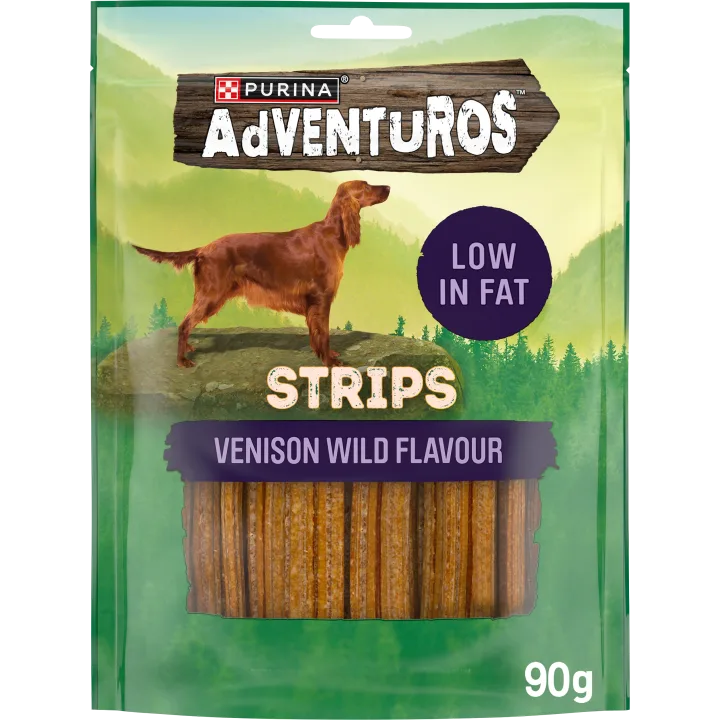 PURINA Adventuros Strips Venison Hundgodis 90g Purina