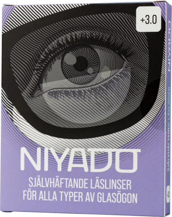 NIYADO Självhäftande Optiska Silikonlinser 1-par +3,0 NIYADO