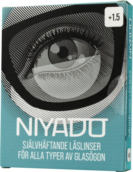NIYADO Självhäftande Optiska Silikonlinser 1-par +1,5 NIYADO