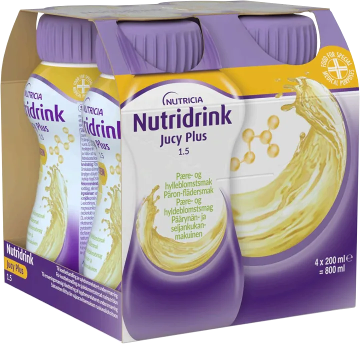 Nutridrink Jucy Plus Päron/Fläder 4x200 ml Nutridrink