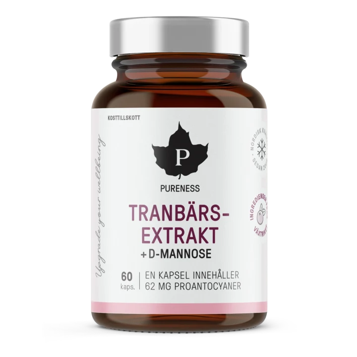 Pureness Tranbär + D-mannose  60 kapslar Pureness