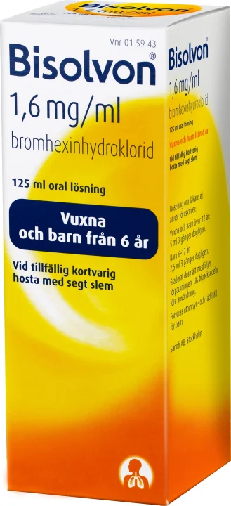 Bisolvon oral lösning 1,6 mg/ml 125 ml Bisolvon
