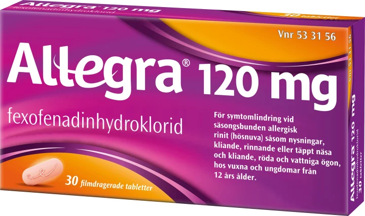 Allegra filmdragerad tablett 120 mg 30 st Allegra