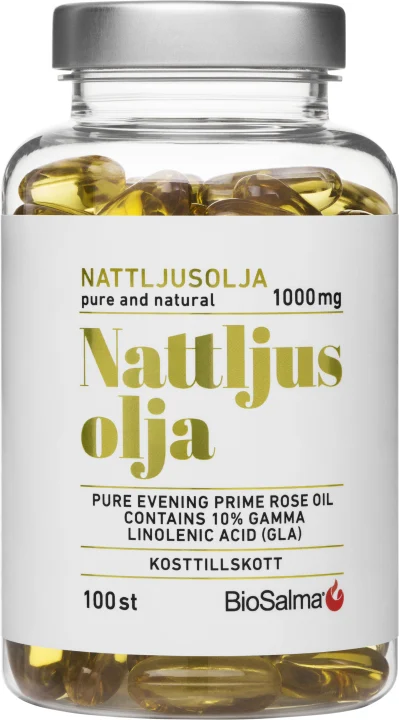BioSalma Nattljusolja 10% GLA 1000 mg 100 kapslar BioSalma