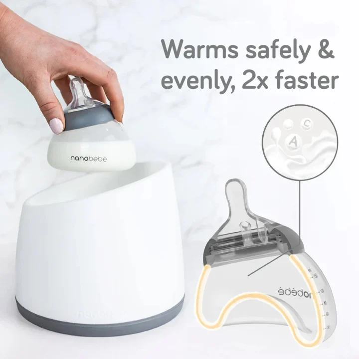 Nanobébé Bröstmjölksflaska Anti-Kolik 2-pack 150 ml Grå Nanobébé
