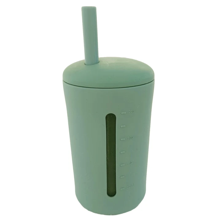 Summerville Organic Mugg med sugrör Silikon 200ml  Cameo Green Summerville Organic