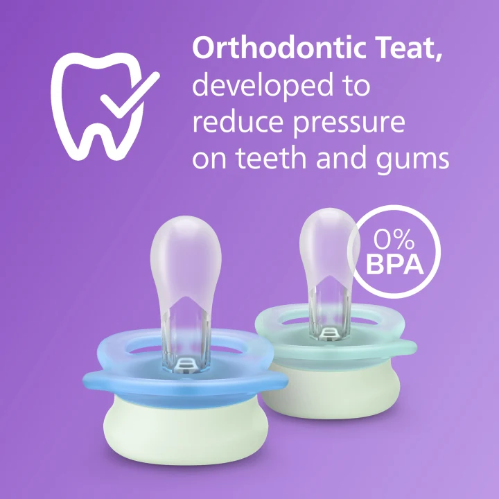 Philips Avent Ultra Start Nighttime Napp 2-pack Blå/Turkos Philips Avent