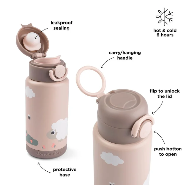 Done by Deer Insulated Bottle Tiny Farm Powder 340 ml Done by Deer