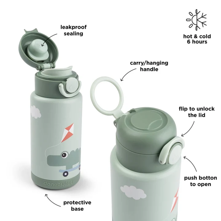 Done by Deer Insulated Bottle Playground Green 340 ml Done by Deer