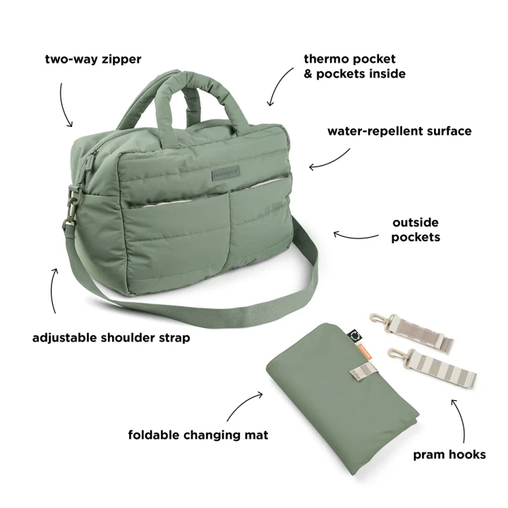 Done by Deer Quilted Changing Bag Green Done by Deer