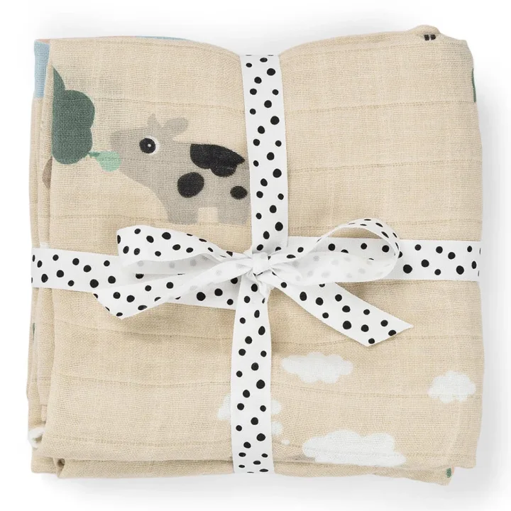 Done by Deer Burp Cloth Tiny Farm Sand 2-pack Done by Deer