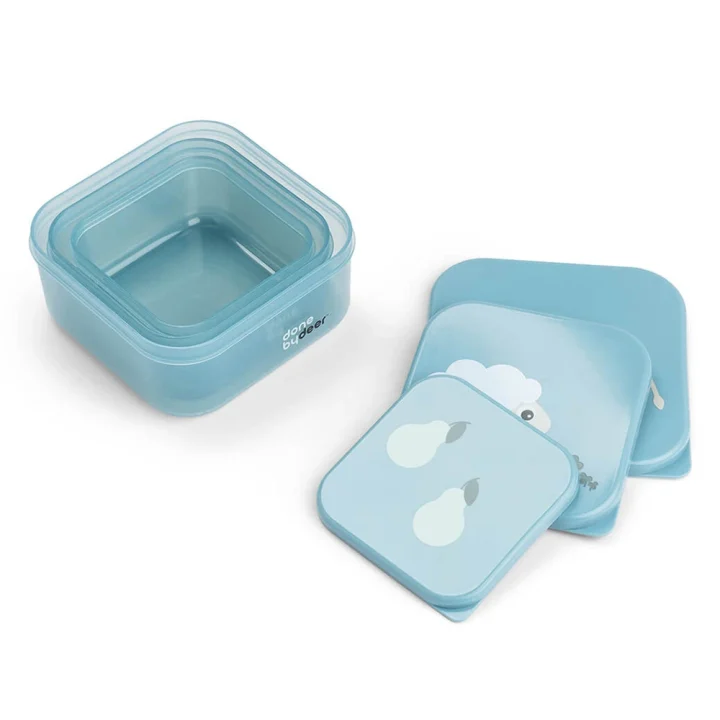 Done by Deer Snack Box Set Tiny Farm Blue 3 st Done by Deer