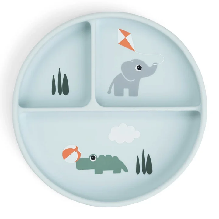 Done by Deer Stick&Stay Compartment Plate Playground Blue Done by Deer
