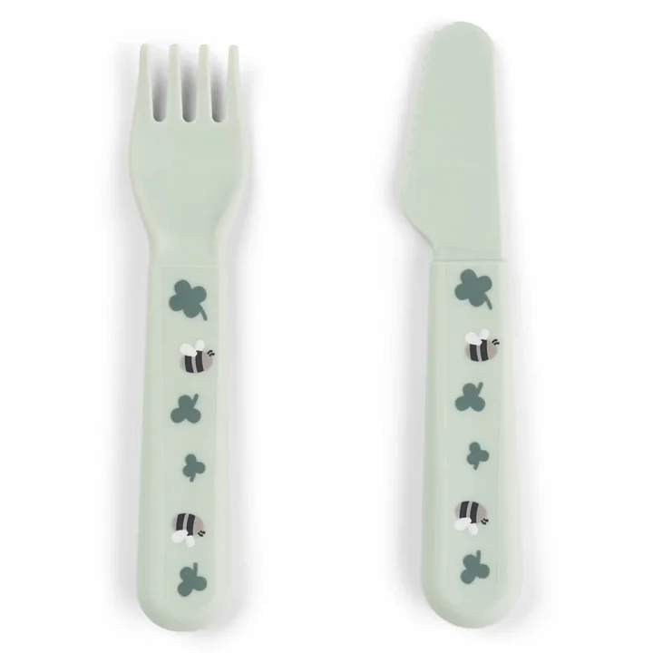 Done by Deer Foodie Dinner Set w/suction Tiny Farm Green Done by Deer