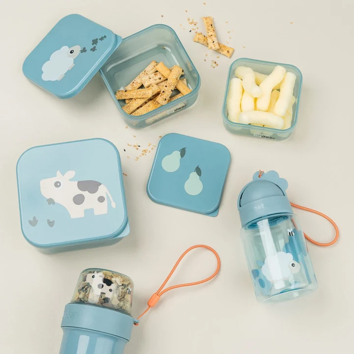 Done by Deer Straw Bottle Tiny Farm Blue Done by Deer