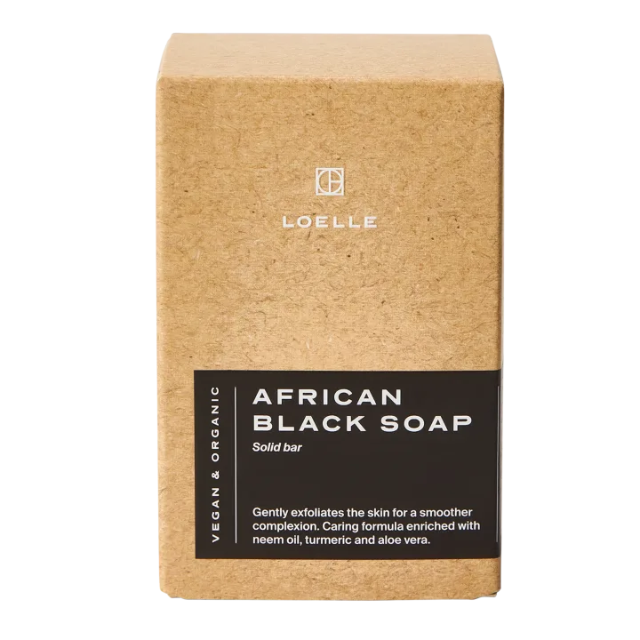 Loelle African Black Soap Bar Hair & Body 150 g Loelle