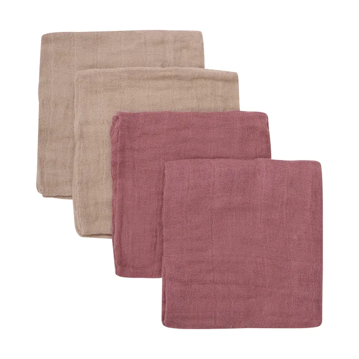 PIPPI Cloth Muslin Solid Withered Rose 4-pack Pippi