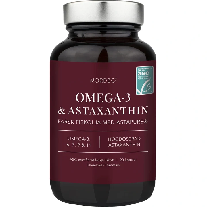 Nordbo Omega-3 & Astaxanthin 90 kapslar Nordbo