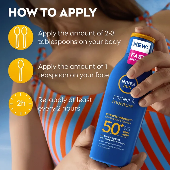 Nivea Protect & Moisture Sun Lotion SPF50+ 200ml Nivea