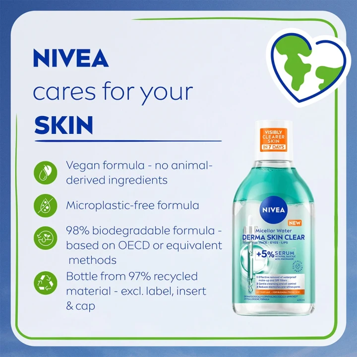 Nivea Micellar Water Derma Skin Clear 400 ml Nivea
